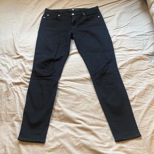 7 for all Mankind black skinny jeans 33x29